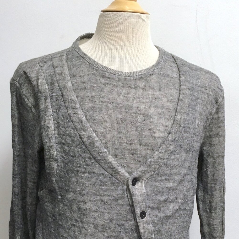 Yigal Azrouel sweater top gray heather made in USA